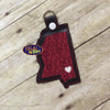 ITH in the hoop filled Mississippi State Key Luggage Tag Fob Keychain machine embroidery