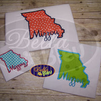 Missouri State Applique with Mizzou Signature Embroidery Design Monogram