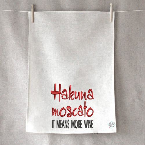 Hakuna Moscato Funny Wine Saying machine embroidery 5x7