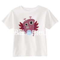 Valentine Winged Monster Machine Applique Embroidery Design