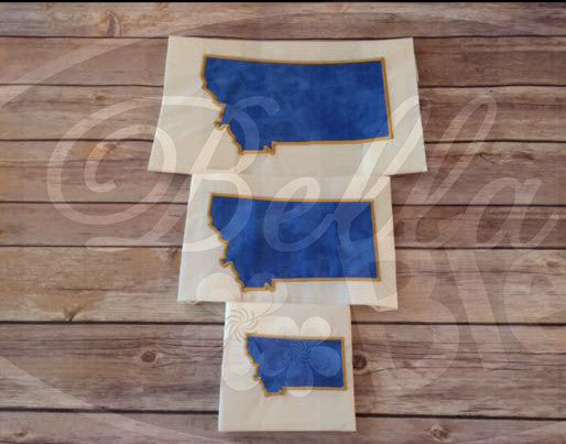 Montana State Applique Embroidery Design Monogram