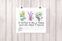 Sketchy Mother's Day Teacup Machine Embroidery Design