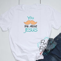 You Mustache Me About Jesus Saying Applique Machine Embroidery design