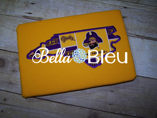 North Carolina State Applique Embroidery Design Monogram