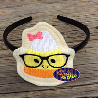 ITH Halloween Nerdy Girl Candy Corn Headband Slider Topper