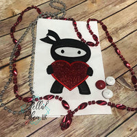 Valentine Ninja  Machine Applique Embroidery Design