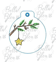 ITH Christmas Tree Branch and Star Scribble Ornament