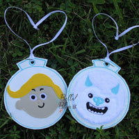 ITH Christmas Ornament Yeti Snowman Machine Applique Embroidery