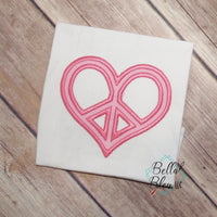 Peace Heart Sign Valentines Day stitch monogram frame 4x4