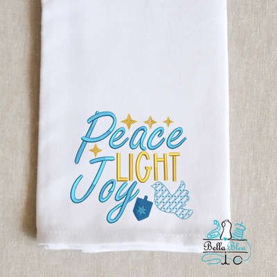Peace Light Joy Hanukkah Embroidery design