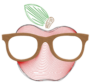 Apple with sunglasses sketchy design