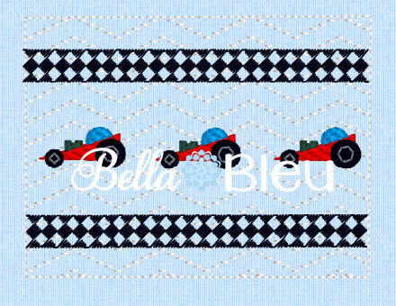 Pine Car Derby Boys Faux Smocking machine embroidery design