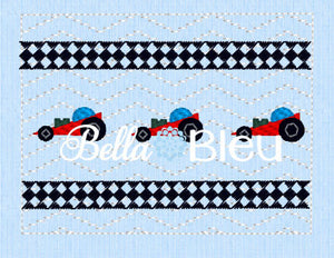 Pine Car Derby Boys Faux Smocking machine embroidery design