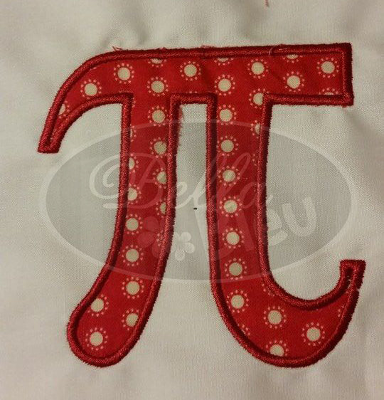 Pi Symbol Applique Saying Machine Embroidery Design