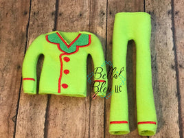 ITH Elf  "Pajamas PJ set" Costume Pants Sweater Shirt machine embroidery design