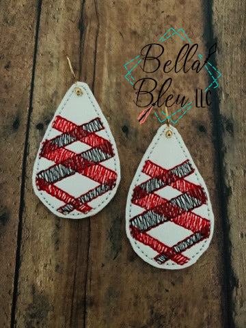 Bundle Tear drop earning & sketchy plaid tear drop earring