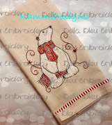 Christmas Polar Bear with Scarf Scribble