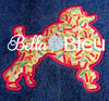 French Poodle Dog Applique Machine Embroidery Design