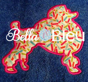 French Poodle Dog Applique Machine Embroidery Design