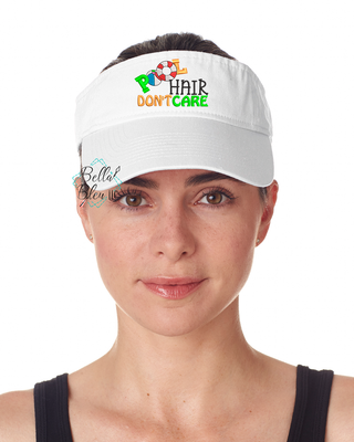 Pool Hair Don't Care Baseball Hat Cap Machine Embroidery Design, Swimming