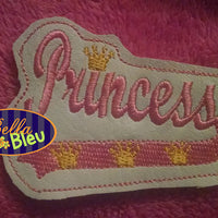 Princess Headband slider topper machine embroidery design