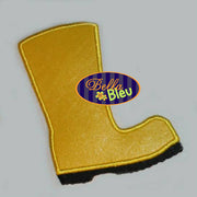 Summer time Rubber Rain Boots Wellies Applique Embroidery Designs Design