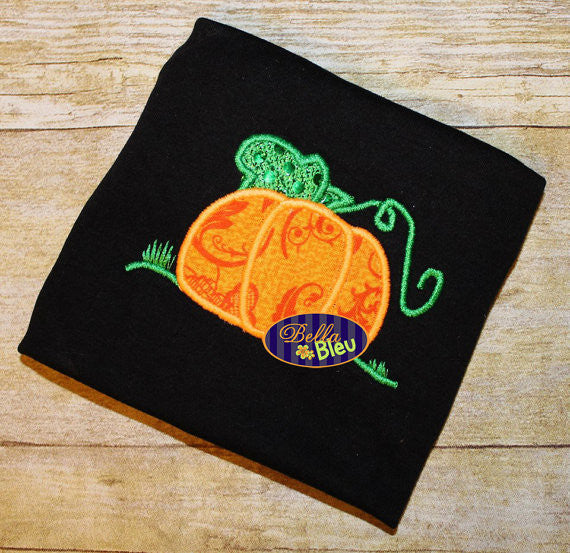 Harvest Pumpkin Fall Monogram Applique Embroidery Designs Design 3 sizes