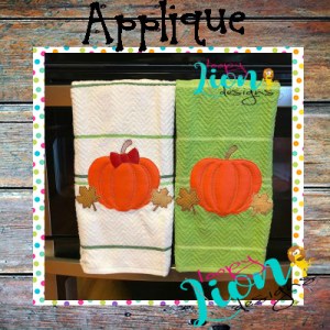 Pumpkin Applique Embroidery Design 2 styles