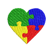 Filled Mini Puzzle Heart Autism