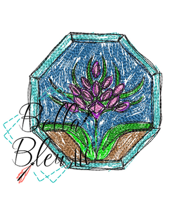 Flower Quilt Block 3 Scribble