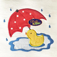 Rainy Day Umbrella & Duckie Ducky Duck Applique Embroidery Design