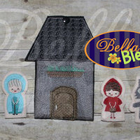 ITH in the hoop Little Red Riding Hood Wolf Houses Finger Puppets Applique machine embroidery