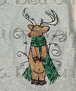 Christmas Reindeer with Scarf Scribble