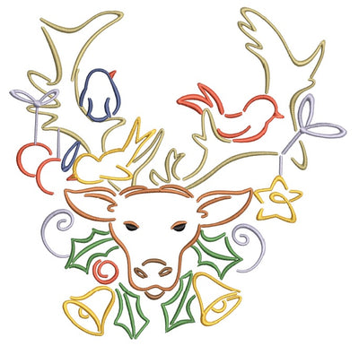 Christmas Reindeer and Friends  Machine Embroidery Design