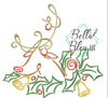 Christmas Reindeer Swirl Satin Swirl Machine Embroidery Design