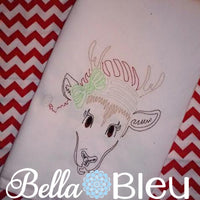 Beautiful Christmas Reindeer 2 embroidery Colorwork Redwork design
