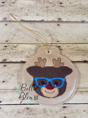 ITH Reindeer with Glasses Christmas Ornament