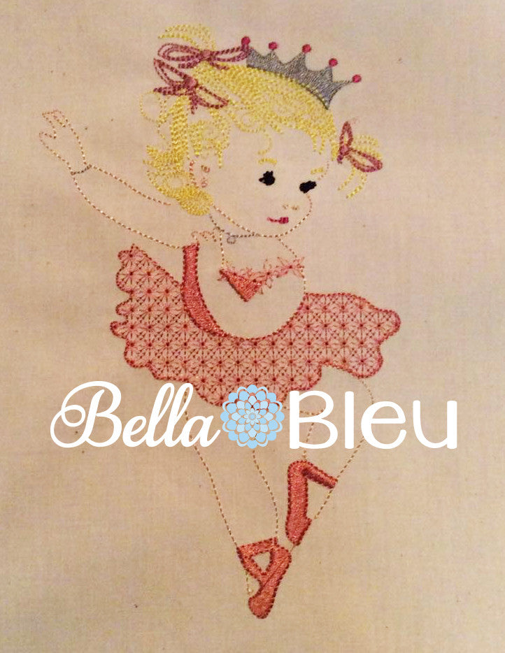 Retro Dancing Ballerina Machine Embroidery Design