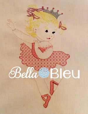 Retro Dancing Ballerina Machine Embroidery Design