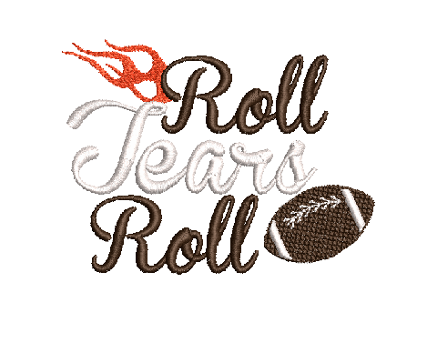 Roll Tears Roll Football filled machine embroidery design