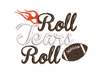 Roll Tears Roll Football filled machine embroidery design