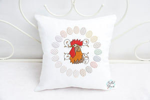 Sketchy Rooster Farmhouse machine embroidery design 10x10