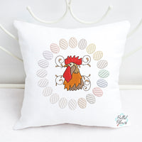 Sketchy Rooster Farmhouse machine embroidery design 6x6