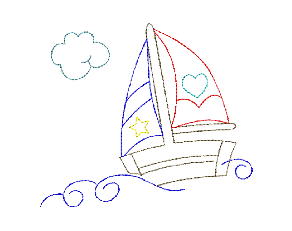 Sailboat bean stitch colorwork