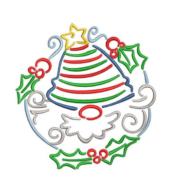 Christmas Santa Gnome Machine Embroidery Design