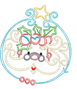 Christmas Santa Bean Stitch Embroidery design