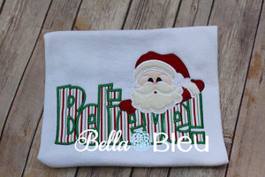 Christmas Santa Believe Machine Applique Embroidery Design