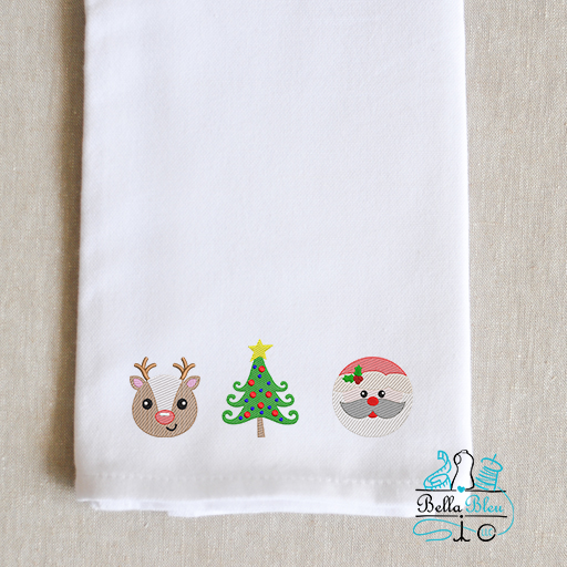 Sketchy Trio Santa Reindeer Christmas Tree