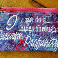ITH Sarcasm and Profanity Zipper bag wallet