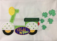 St Patrick's Day Shamrock Scooter Applique Embroidery Designs Design Monogram